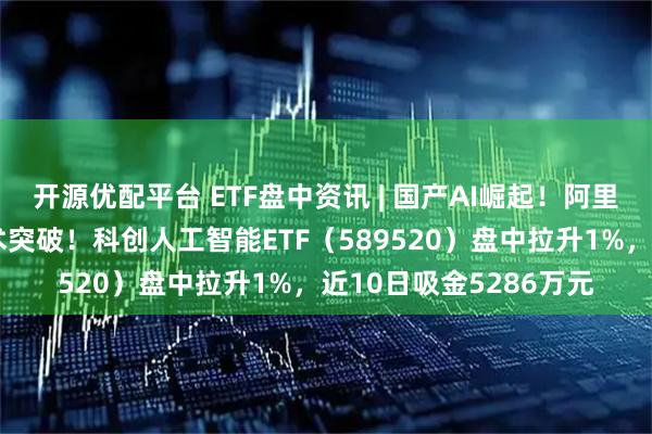 开源优配平台 ETF盘中资讯 | 国产AI崛起！阿里巴巴、百度、华为技术突破！科创人工智能ETF（589520）盘中拉升1%，近10日吸金5286万元